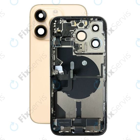 Apple iPhone 14 Pro - Zadný Housing s Malými Dielmi (Gold)