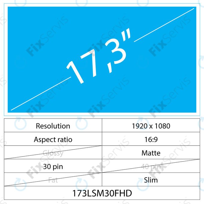 17.3 LCD Slim Matný 30 pin FHD
