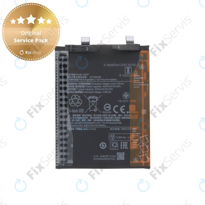 Batéria pre Xiaomi 13T 2306EPN60G, Redmi Note 13 Pro 4G 23117RA68G 2312FPCA6G, 5000mAh, BM5T, Genuine Service Pack
