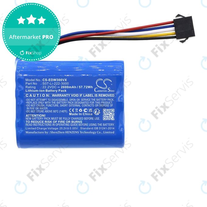 Batéria pre Ecovacs Winbot X, WA30, WA50, 2600mAh, Li-Ion, 22.2V, S07-Li-222-3000, HQ