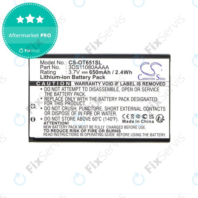 Batéria pre Alcatel Lollipops, 650mAh, Li-Ion, 3.7V, 3DS11080AAAA, HQ