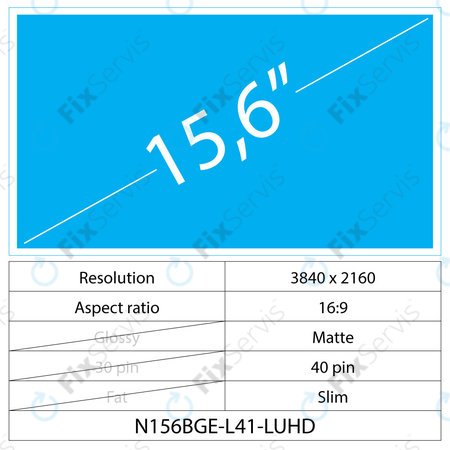 15.6 LCD Slim Matný 40 pin UHD