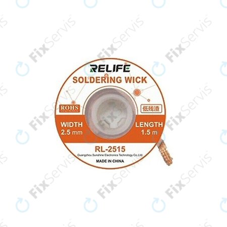 Relife RL-2515 - Spájkovací Knôt pre Odstranenie Prebytočného Cínu (2,5mm)