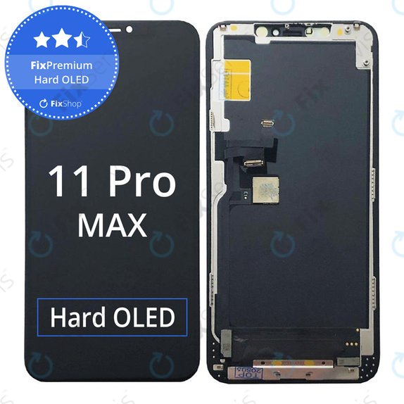 Displej Hard OLED pre iPhone 11 Pro Max, Dotykové sklo s rámom, FixPremium