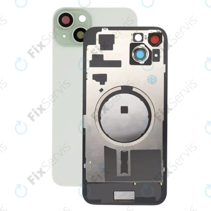 Apple iPhone 15 Plus - Sklo Zadného Housingu + Sklíčko Kamery + Kovový Pliešok + Magsafe Magnet (Green)