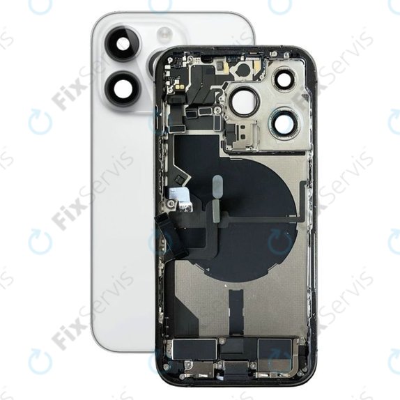 Apple iPhone 14 Pro - Zadný Housing s Malými Dielmi (Silver)