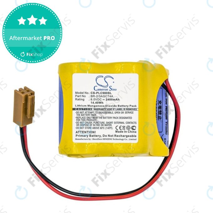 Batéria pre Fanuc 18-T Series Programmable Logic, 2400mAh, Li-MnO2, 6V, BR-2/3AGCT4A, HQ
