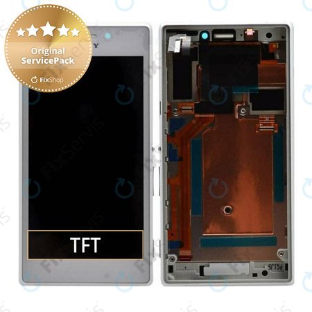 Sony Xperia M2 Aqua D2403 - LCD Displej + Dotykové Sklo + Rám (White) - 78P7550001N Genuine Service Pack