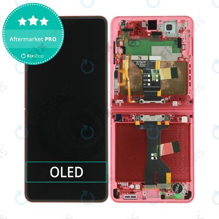 Samsung Galaxy Z Flip 7 F766B - LCD Displej + Dotykové Sklo + Rám (Coralred) OLED