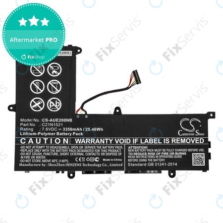 Batéria pre Asus VivoBook E200, L200, Eeebook X206, 3350mAh, Li-Pol, 7.6V, C21N1521, HQ