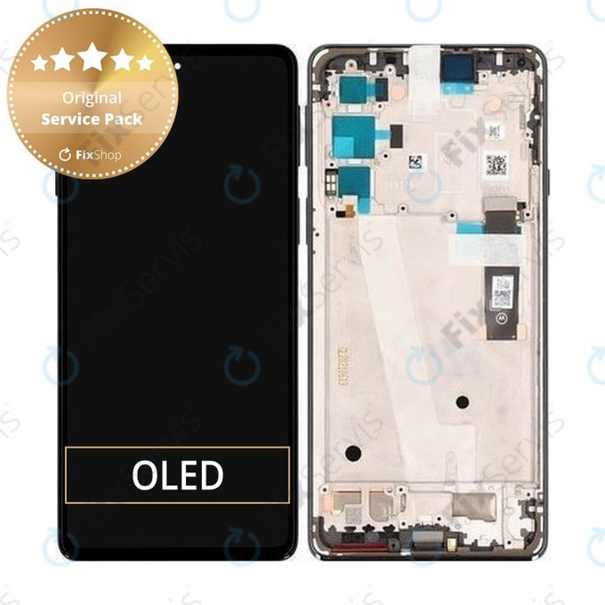 Motorola Edge 20 XT2143 - LCD Displej + Dotykové Sklo + Rám (Frostred Grey) - 5D68C19192 Genuine Service Pack