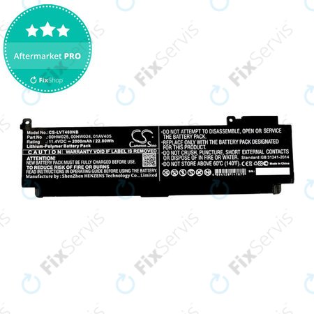 Batéria pre Lenovo ThinkPad T460S, T470S, 2000mAh, Li-Pol, 11.4V, 00HW025, HQ