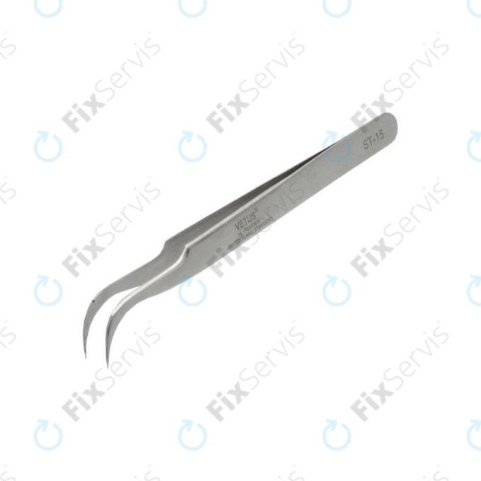Vetus ST-15 - Profi Kovová Pinzeta s Prehnutou Špičkou (120mm)