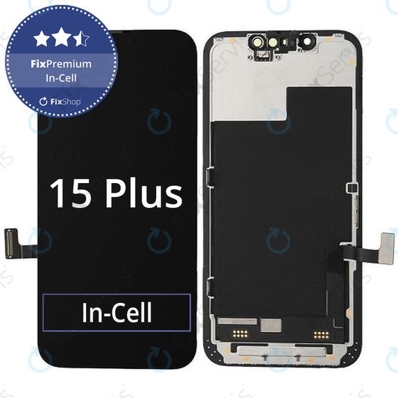 Displej In-Cell FHD pre iPhone 15 Plus, Dotykové sklo s rámom, FixPremium