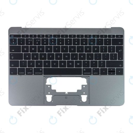 Apple MacBook 12" A1534 (Early 2015 - Mid 2017) - Horný Rám Klávesnice + Klávesnica UK (Space Gray)
