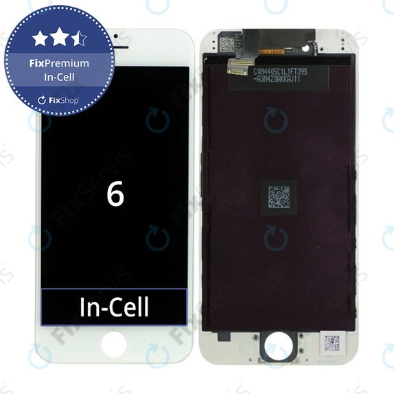 Displej In-Cell pre iPhone 6, White, Dotykové sklo s rámom, FixPremium