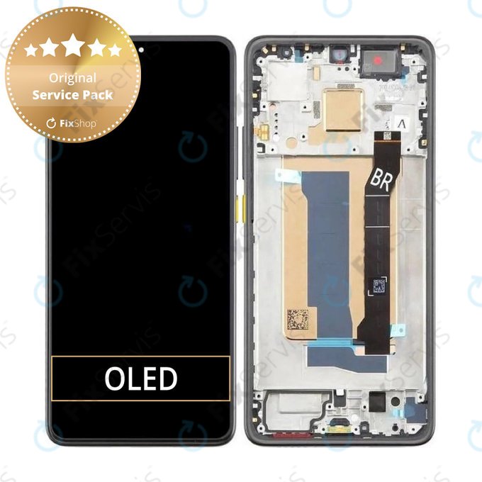 Displej pre Xiaomi Poco X7 Pro, Dotykové sklo s rámom, Yellow, 56000100O1000, Genuine Service Pack