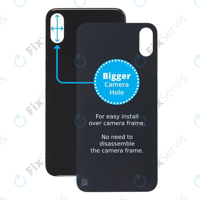 Apple iPhone XS Max - Sklo Zadného Housingu so Zväčšeným Otvorom na Kameru (Space Gray)