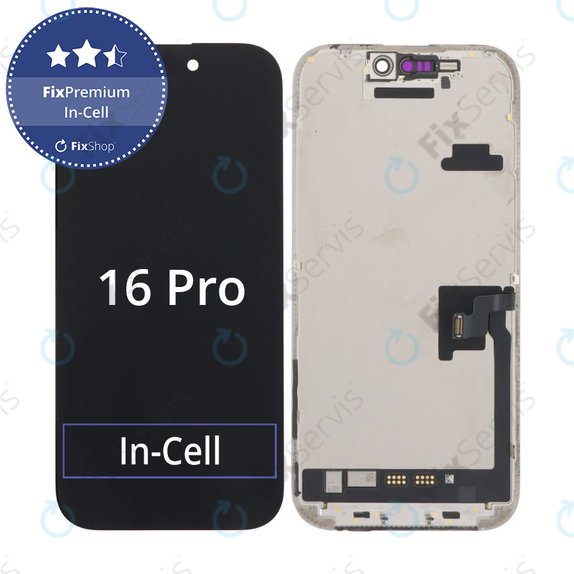 Displej In-Cell FHD pre iPhone 16 Pro, Dotykové sklo s rámom, FixPremium