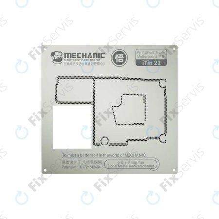 Mechanic iTin 22 - Oceľová Šablóna Základnej Dosky pre iPhone 11 Pro, 11 Pro Max