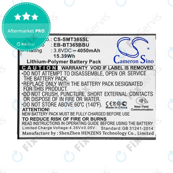 Batéria pre Samsung Galaxy Tab Active 2 8.0, 4050mAh, Li-Pol, 3.8V, EB-BT365BBU, HQ