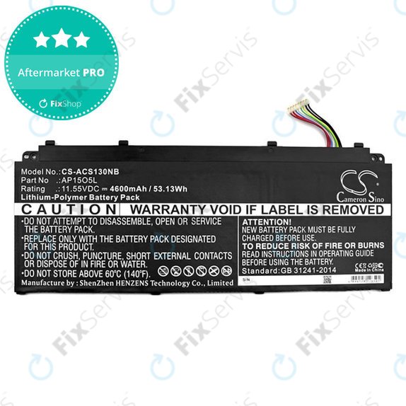 Batéria pre Acer Aspire S13, Chromebook R13, 4600mAh, Li-Pol, 11.55V, AP15O3K, HQ