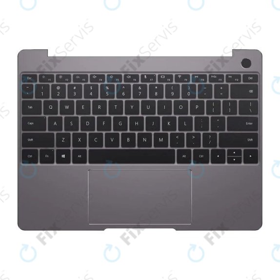 Huawei MateBook 13 2020 - Kryt C (Armrest) + Klávesnica + Touchpad UK Verzia (Space Gray) - 02353MAW