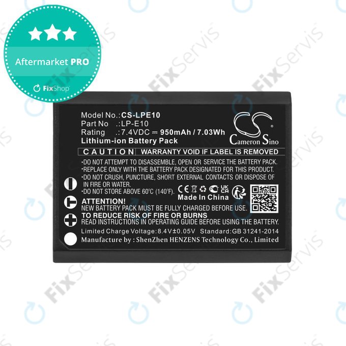 Batéria pre Canon EOS 1100D, EOS 1300D, 950mAh, Li-Ion, 7.4V, LP-E10, HQ