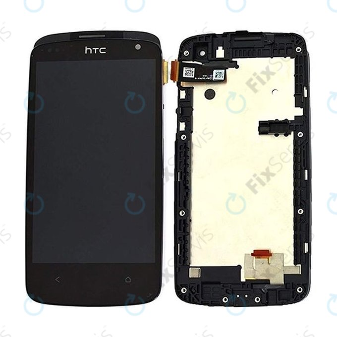 HTC Desire 500 - LCD Displej + Dotykové Sklo + Rám (Čierna) - 80H01613-00