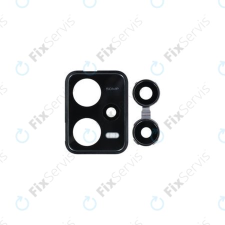 Xiaomi Redmi Note 12 Pro 5G - Sklíčko Zadnej Kamery + Rám (Midnight Black) - Genuine Service Pack