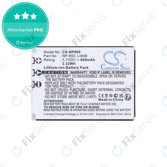 Batéria pre Agfa, Aosta, Avant, Benq, Minolta, Olympus, Polaroid, 600mAh, Li-Ion, 3.7V, Li-80B, HQ