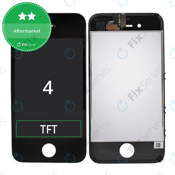 Displej pre iPhone 4, Black, Dotykové sklo s rámom
