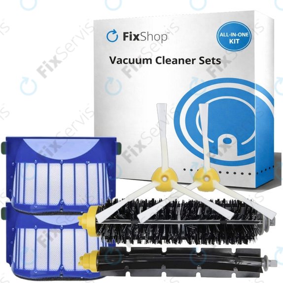 Sada náhradných dielov pre iRobot Roomba 500, 600-series (1 pár Hlavných kief, 2x Filter, 2x Bočná kefa)