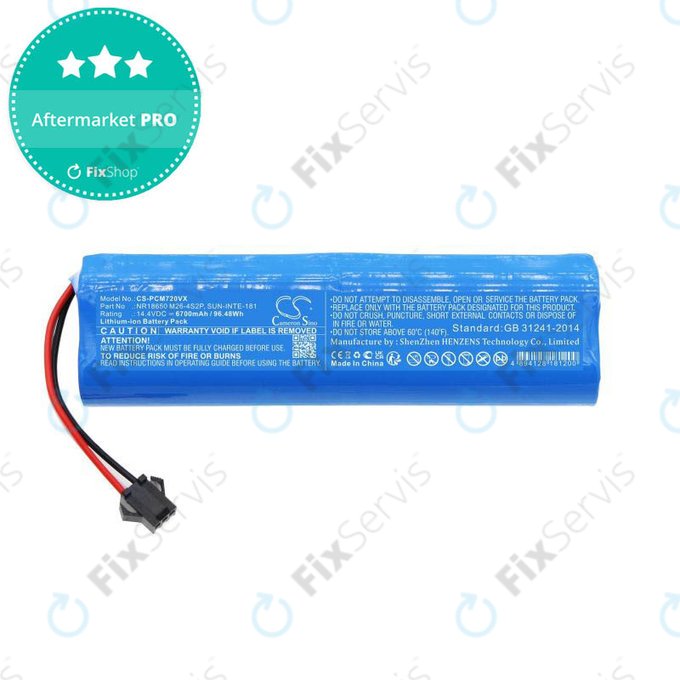 Xiaomi Roidmi EVE Plus, Viomi, Lydsto, Proscenic, Tefal - Batéria NR18650 M26-4S2P, SUN-INTE-181, H18650CH-4S2P Li-Ion 14.4V 6700mAh HQ