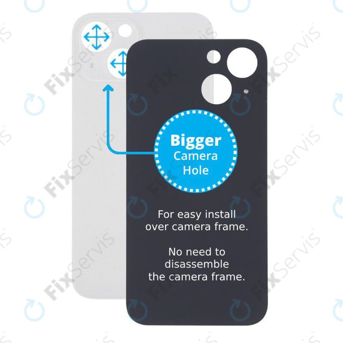 Apple iPhone 13 Mini - Sklo Zadného Housingu so Zväčšeným Otvorom na Kameru (Starlight)