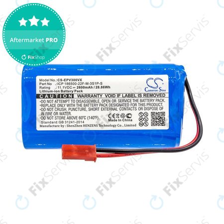 Batéria pre Electropan ilife V5, V5s, 2600mAh, Li-Ion, 11.1V, ICP 186500-22F-M-3S1P-S, HQ