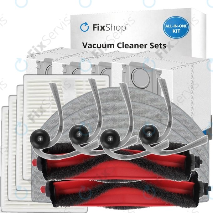 Sada náhradných dielov pre Xiaomi Roborock Q7 M5, Q7 M5+, Q7 L5, Q7 L5+ (2x Hlavná kefa, 4x Filter, 4x Bočná kefa, 4x Mopovacia utierka, 4x Prachové vrecko)