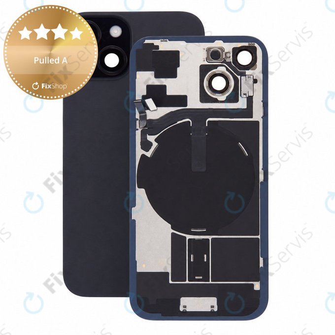 Sklo zadného housingu pre iPhone 15, Black, Pulled A