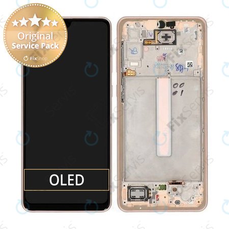 Samsung Galaxy A33 5G A336B - LCD Displej + Dotykové Sklo + Rám (Awesome Peach) - GH82-28143D, GH82-28144D Genuine Service Pack