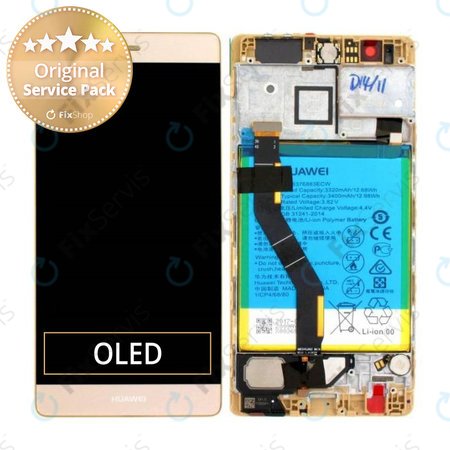 Huawei P9 Plus - LCD Displej + Dotykové Sklo + Rám + Batéria (Gold) - 02350SUQ, 02350SUW Genuine Service Pack