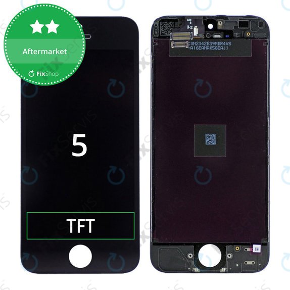 Displej pre iPhone 5, Black, Dotykové sklo s rámom