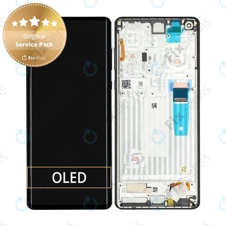 Motorola Edge Plus - LCD Displej + Dotykové Sklo + Rám (Black) - 5D68C16613, 5D68C16473 Genuine Service Pack