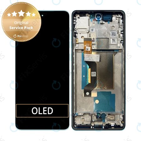 Motorola Edge 60 Fusion - LCD Displej + Dotykové Sklo + Rám (Amazonite) - 5D68C29879 Genuine Service Pack