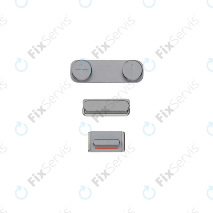 Apple iPhone 5S, SE - Tlačidlá Zapínania + Hlasitosti + Tichého Režimu (Space Gray)