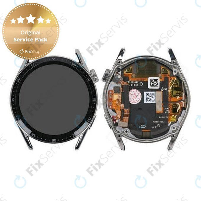 Huawei Watch GT 3 JPT-B19 46mm - LCD Displej + Dotykové Sklo + Rám (Silver) - 02354QMS Genuine Service Pack
