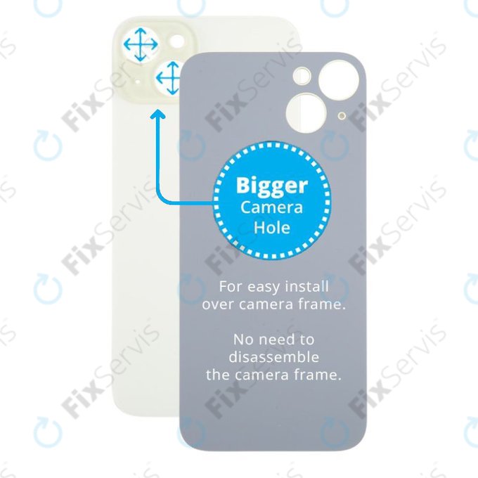 Apple iPhone 15 Plus - Sklo Zadného Housingu so Zväčšeným Otvorom na Kameru (Yellow)