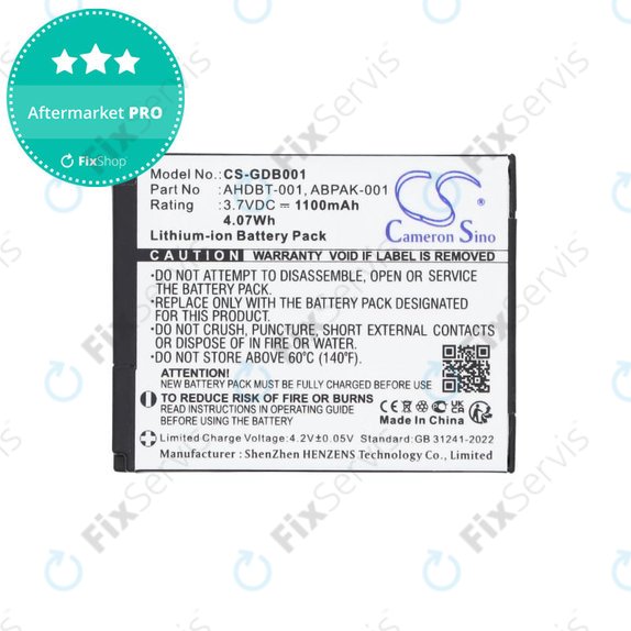 Batéria pre GoPro HD Hero, Hero2, 1100mAh, Li-Ion, 3.7V, AHDBT-001, HQ