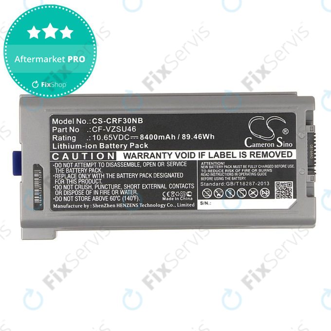Batéria pre Panasonic Toughbook CF-30, 31, 53, 8400mAh, Li-Ion, 10.65V, CF-VZSU46, HQ