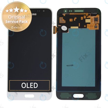 Samsung Galaxy J3 J320F (2016) - LCD Displej + Dotykové Sklo (White) - GH97-18414A, GH97-18748A Genuine Service Pack