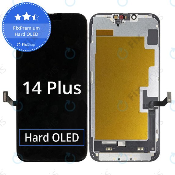 Displej Hard OLED pre iPhone 14 Plus, Dotykové sklo s rámom, FixPremium